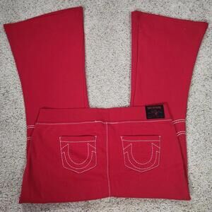 NEW True Religion Pull-On Flare Jeans Red Anniversary 2XL